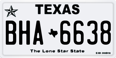 TX license plate BHA6638