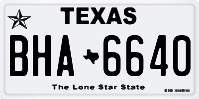 TX license plate BHA6640
