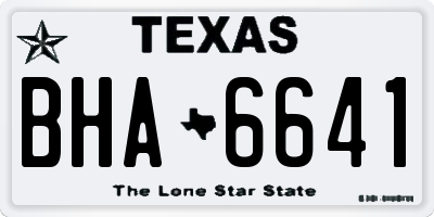 TX license plate BHA6641