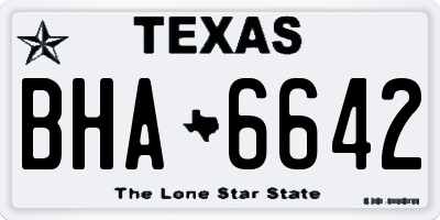 TX license plate BHA6642