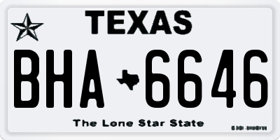 TX license plate BHA6646