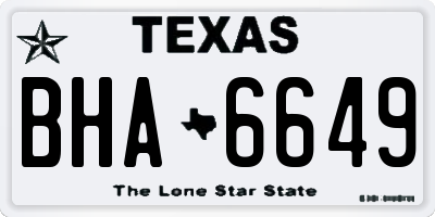TX license plate BHA6649