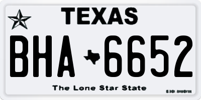 TX license plate BHA6652