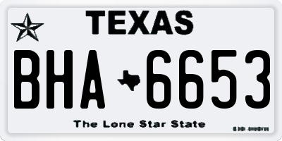 TX license plate BHA6653
