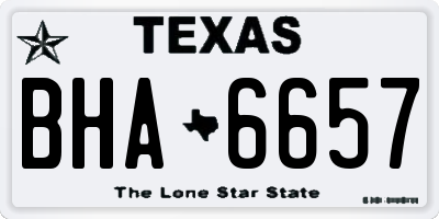 TX license plate BHA6657