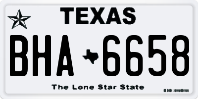 TX license plate BHA6658