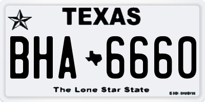 TX license plate BHA6660