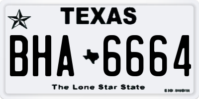 TX license plate BHA6664