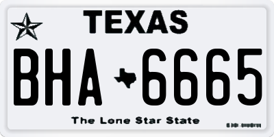TX license plate BHA6665