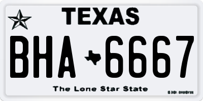TX license plate BHA6667