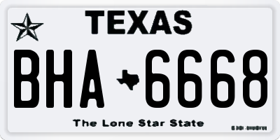 TX license plate BHA6668
