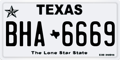TX license plate BHA6669