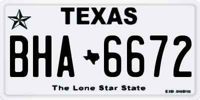 TX license plate BHA6672