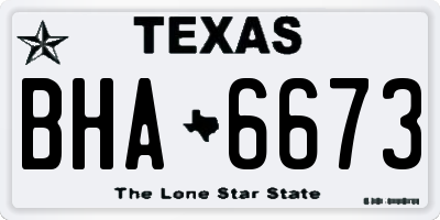 TX license plate BHA6673