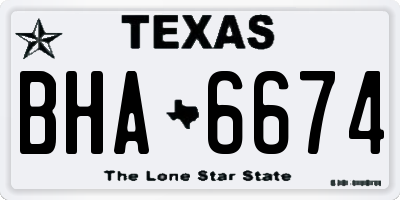 TX license plate BHA6674
