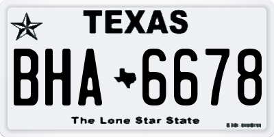 TX license plate BHA6678