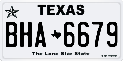 TX license plate BHA6679
