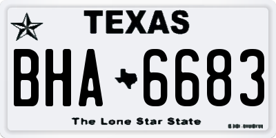 TX license plate BHA6683