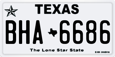 TX license plate BHA6686