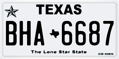TX license plate BHA6687