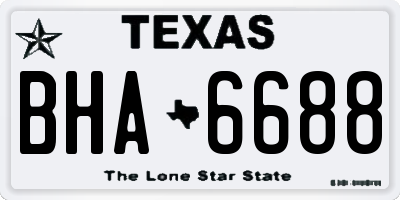 TX license plate BHA6688
