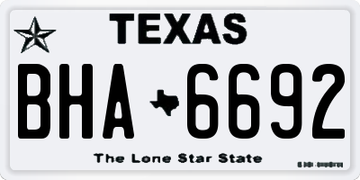 TX license plate BHA6692