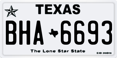TX license plate BHA6693