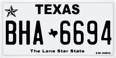 TX license plate BHA6694
