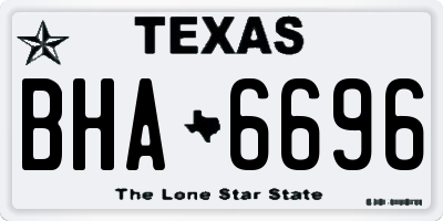 TX license plate BHA6696