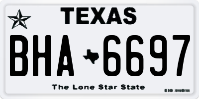TX license plate BHA6697