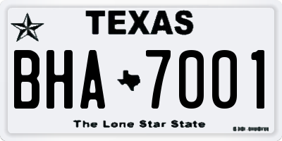 TX license plate BHA7001