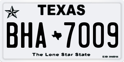 TX license plate BHA7009