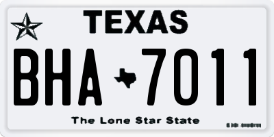 TX license plate BHA7011
