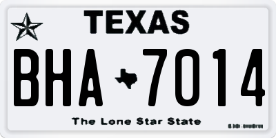 TX license plate BHA7014