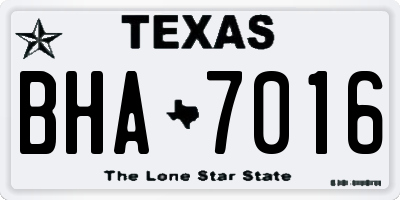TX license plate BHA7016