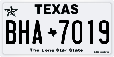 TX license plate BHA7019