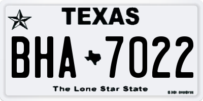 TX license plate BHA7022