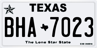 TX license plate BHA7023