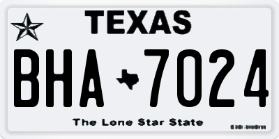 TX license plate BHA7024