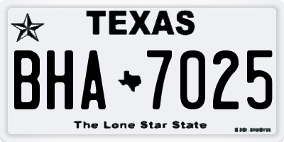 TX license plate BHA7025