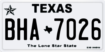 TX license plate BHA7026