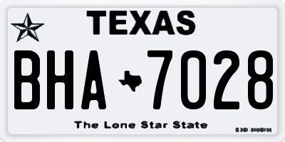 TX license plate BHA7028