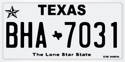 TX license plate BHA7031