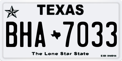 TX license plate BHA7033