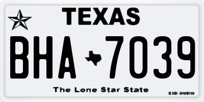 TX license plate BHA7039