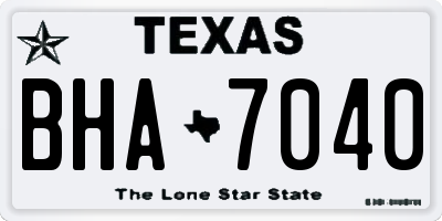 TX license plate BHA7040