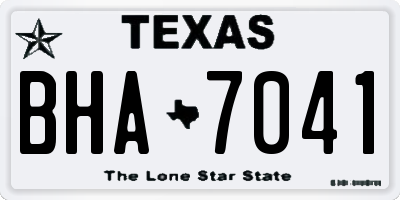 TX license plate BHA7041