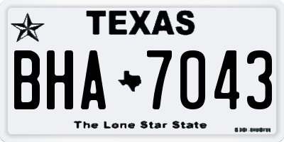 TX license plate BHA7043