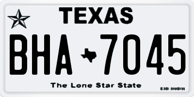 TX license plate BHA7045