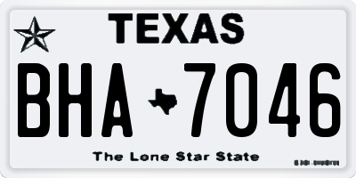 TX license plate BHA7046